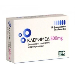 КЛЕРИМЕД 500 таблетки, п/плен. обол., по 500 мг №14 (7х2)
