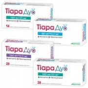ТИАРА ДУО таблетки, п/плен. обол., по 160 мг/12,5 мг №28 (7х4)